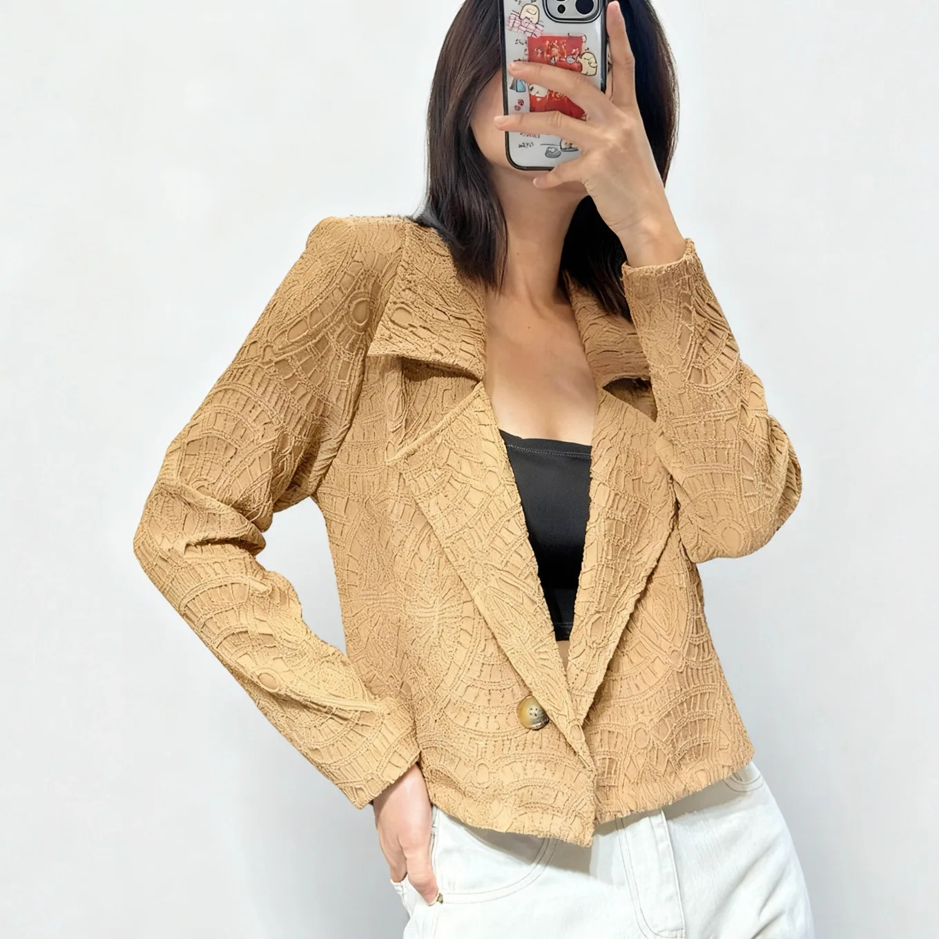 مياكي مطوي 2025 جديد الخريف التطريز الثقيل السترة المرأة قسط الشعور مطوي الفن المتخصصة تصميم بدلة ركاب عادية القمم