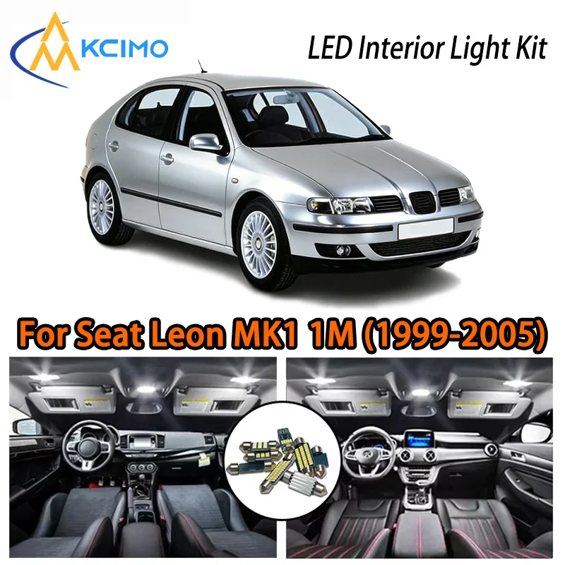 KCIMO For Seat Leon MK1 1M (1999-2005) Premium LED Interior Kit - 2 Colors , Quick Installation,  Long-Lasting