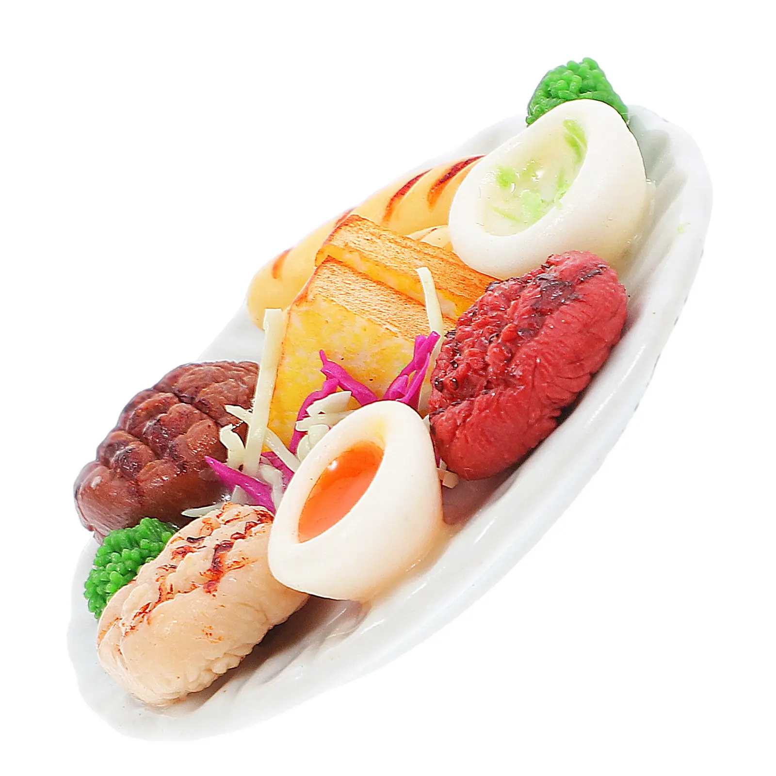 

Miniature Steak Sandwich Broccoli Egg Appetizer Dish Realistic Mini Food for Play Kitchen Miniature Dollhouse Accessories