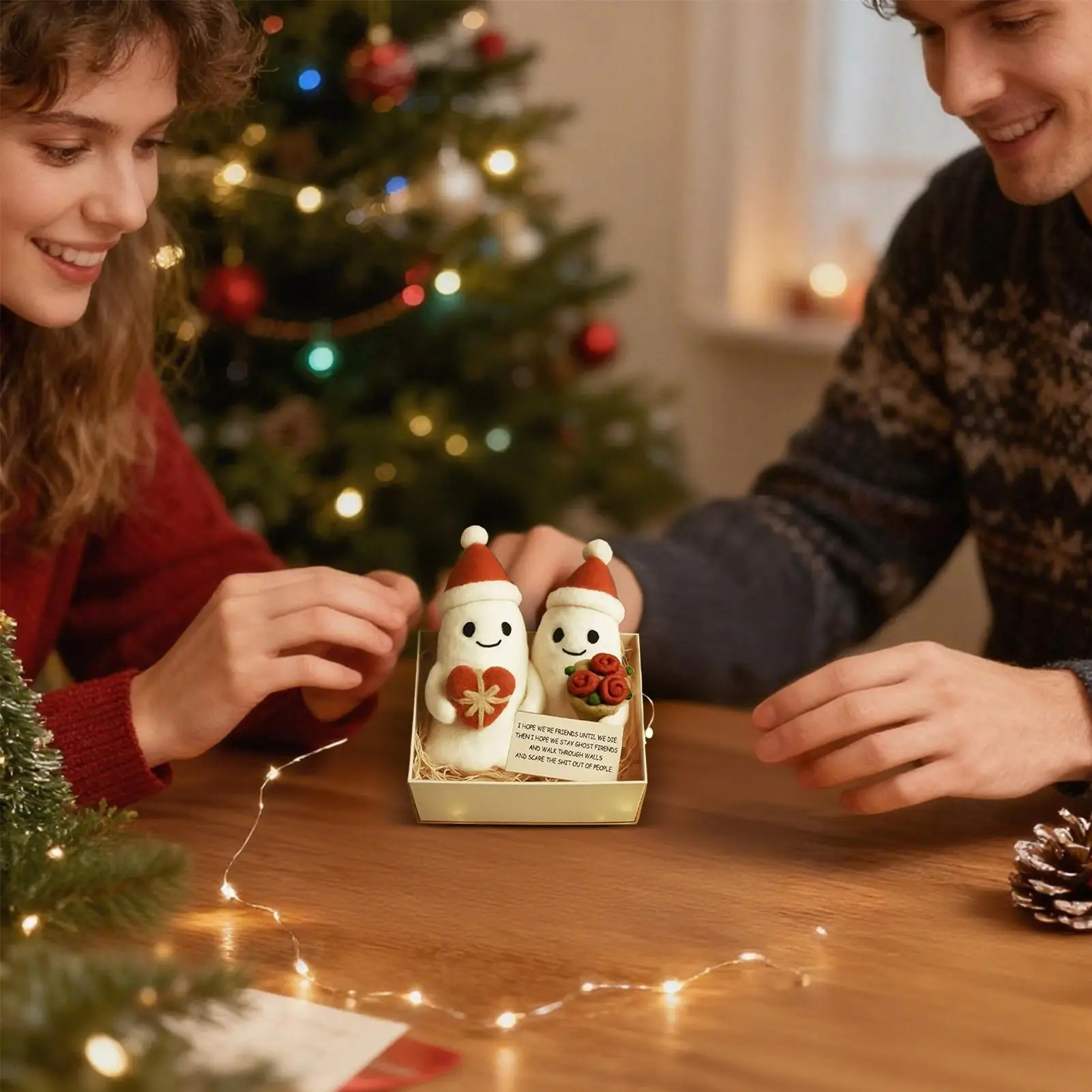 

Ghost Plush Soft Cute emotional Christmas Friendship Ghost Stuffed Toys for Holiday Birthday Party Offices Home Room Car Desk