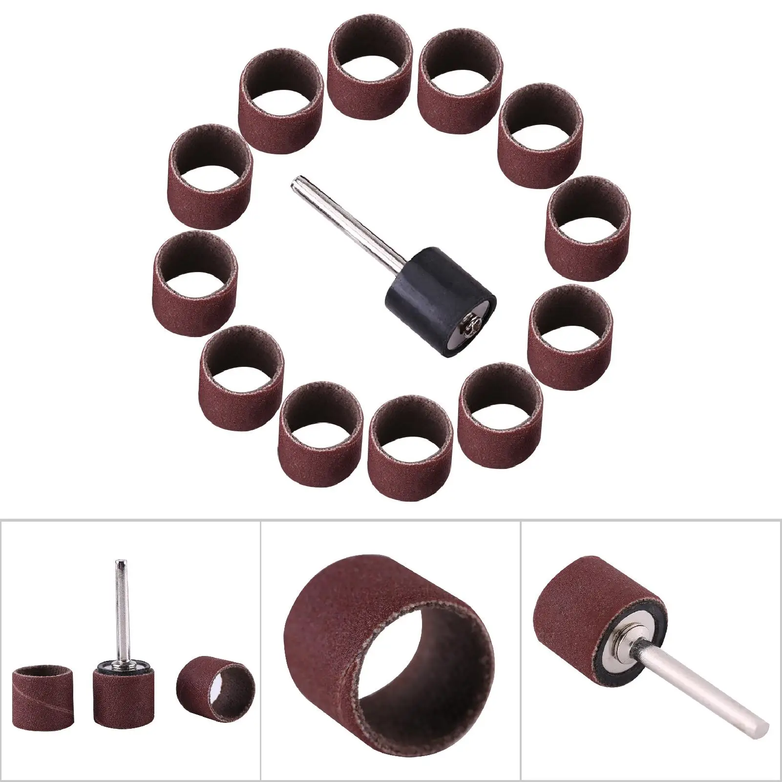 طبل الرملي الصنفرة العصابات الأكمام مغزل النجارة الحرفية تلميع عدة ( # 320)