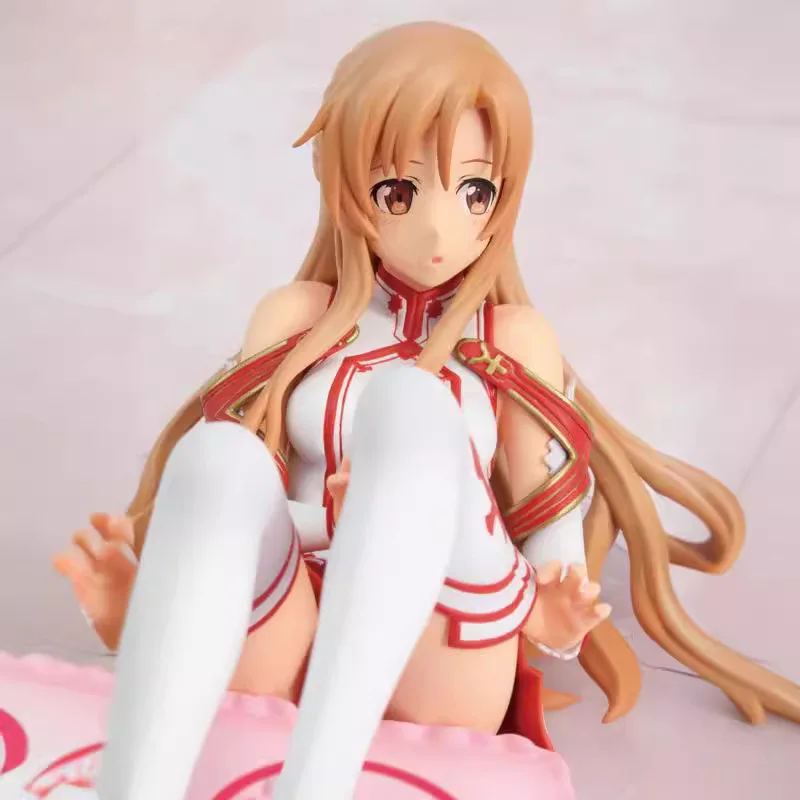 Anime Figure Sao Sword Art Online Asuna Yuuki 1 8 Scale Pvc Figure With Pillow Boxed Desktop Decor For Adult Collectors view 3