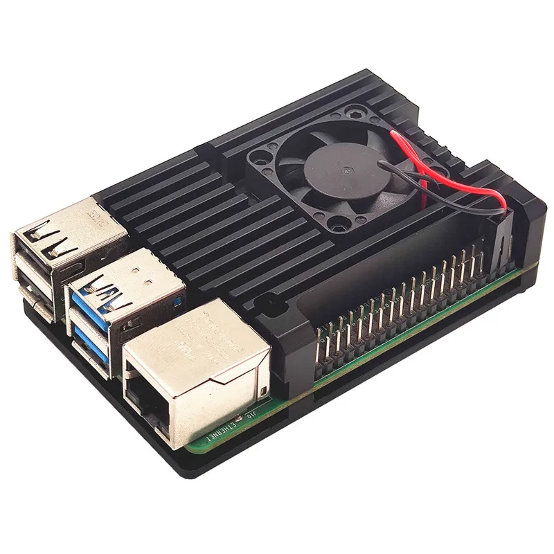 

Чехол для Raspberry Pi 4 Armor с охлаждающим вентилятором, чехол для Raspberry Pi 4 из алюминиевого сплава, совместимый с Raspberry Pi 4 Model B Comp