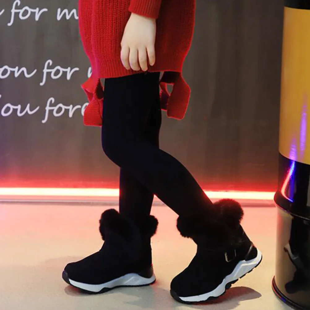 

Зимние туфли на плоской подошве из хлопка для девочек, утепленные удобные модные зимние ботинки для девочек