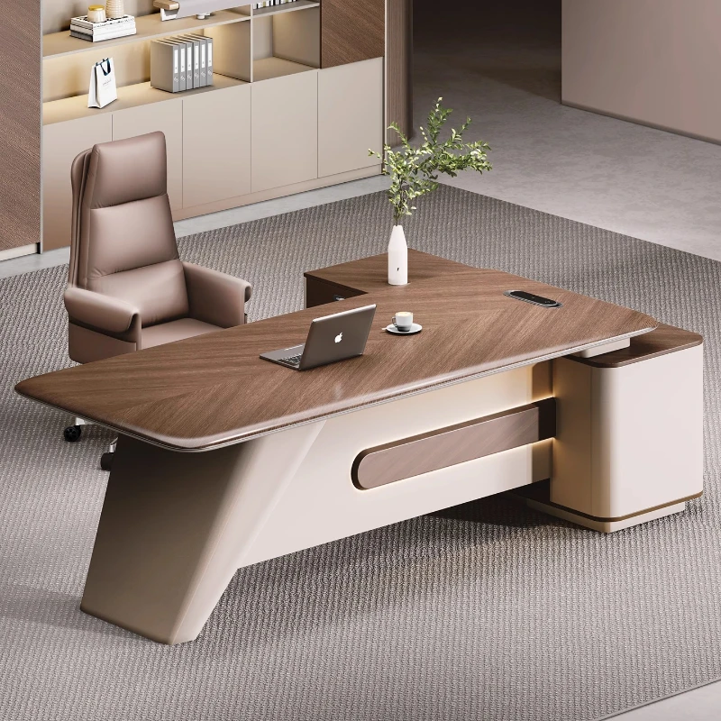 Standing Computer Desk Home L Shaped Sedentary Boss Work Executive Table Chair Gaming President Portable Modern Office Furniture