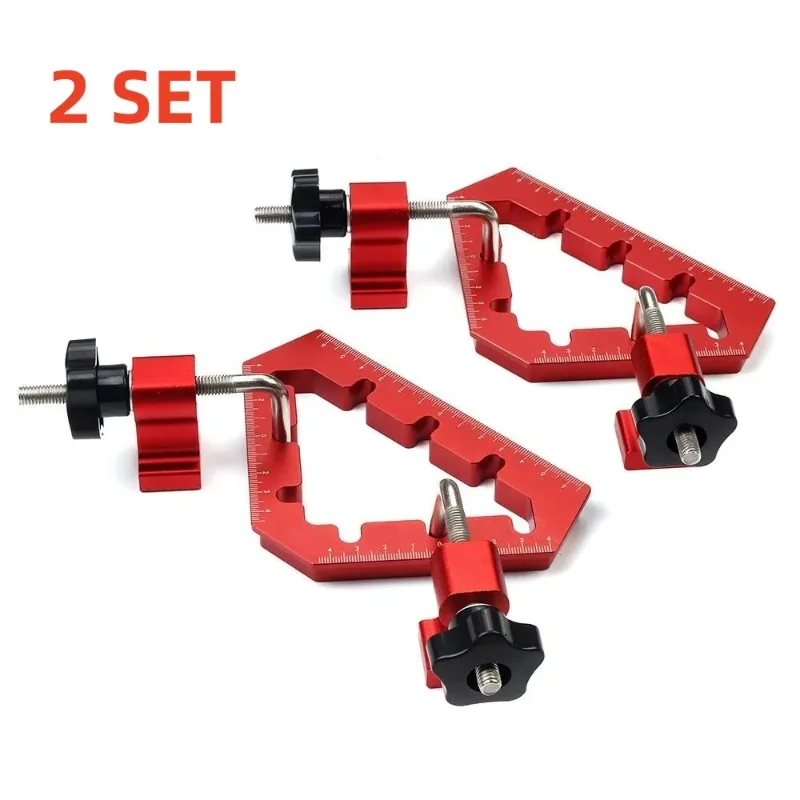 

2Pcs Woodworking 45 and 90 Degree Right Angle Clamps Aluminum Alloy Positioning Clamping Square Corner Clamp Auxiliary Fixture