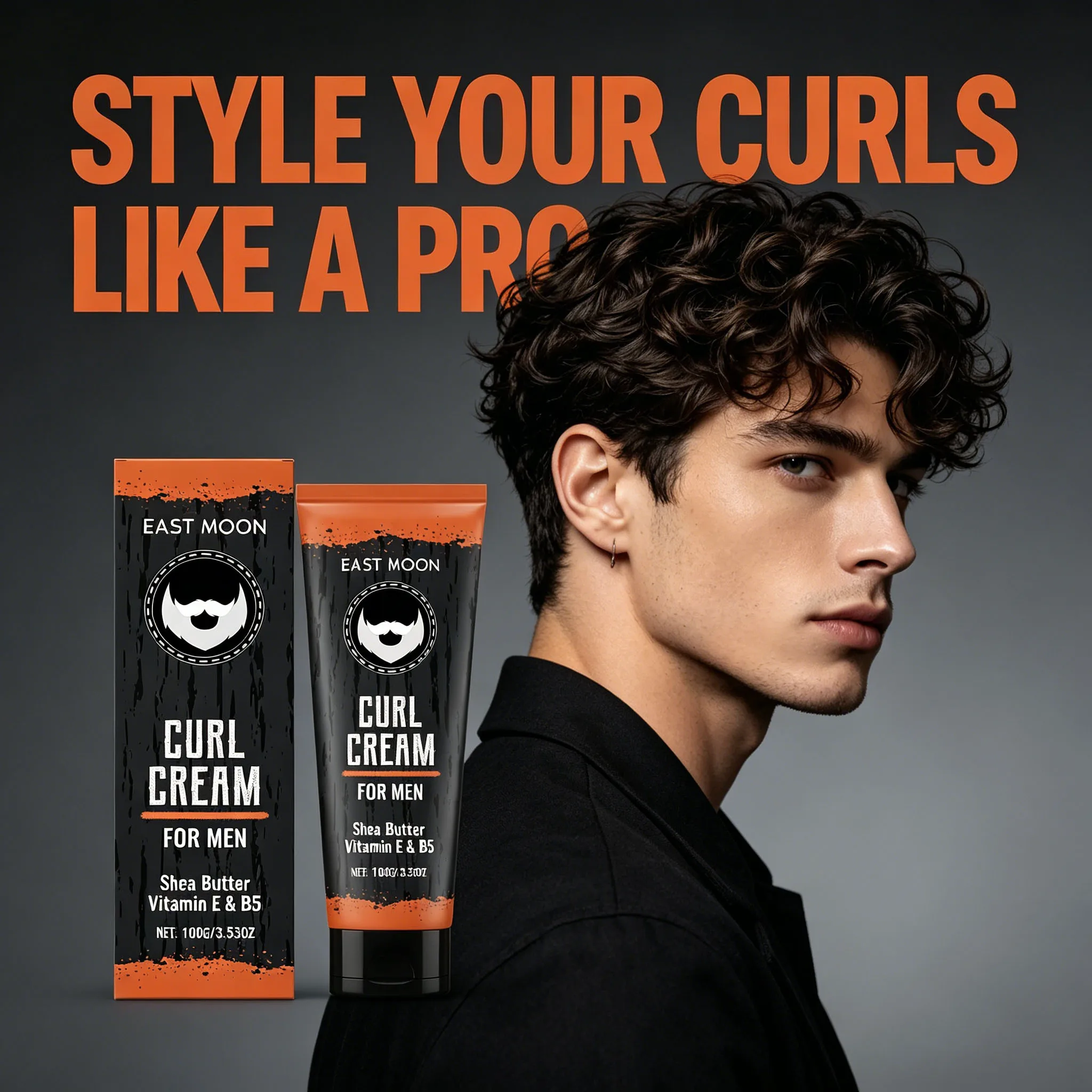 

Men Curl Defining Cream Improving Thicker Hair Strong Hold Styling Enhances Curl Elasticity Create Natural Fluffy Modeling Paste