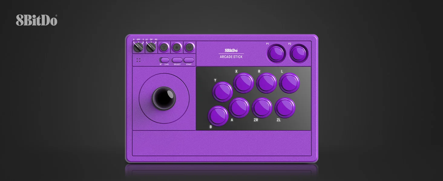 8Bitdo Arcade Stick für Switch & Windows, Arcade Fight Stick mit Unterstützung für kabelloses Bluetooth, 2.4G-Empfänger und kabelgebundener Verbindung – Detail 1