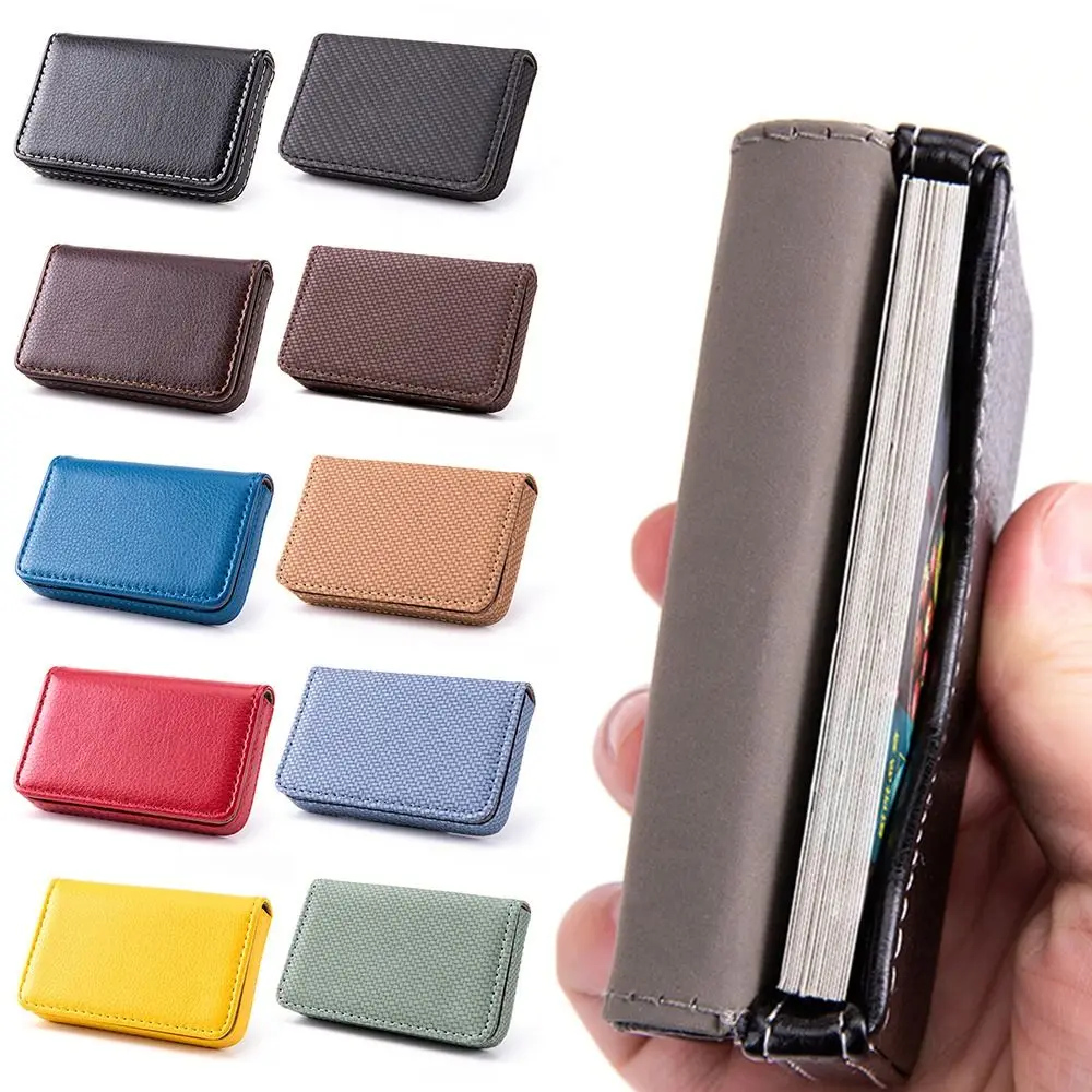 

Man & Woman With Magnetic Buckle PU Leather Business Card Holder Card Pocket Name Card Holder Card Case