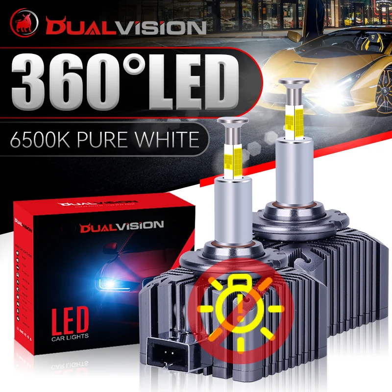 

360 D3S LED Headlights 3D CSP CHIPS Canbus HID D1S D2S D4S D5S D8S D1R D2R D3R D4R 1:1 Xenon Bulbs 2PCS Car Lights Plug&Play 12V
