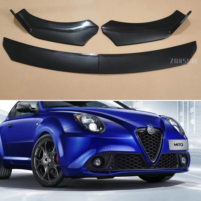 Use For Alfa Romeo Mito 2009--2016 Year Front Bumper Lip Splitter Spoiler Body Kit Accessories