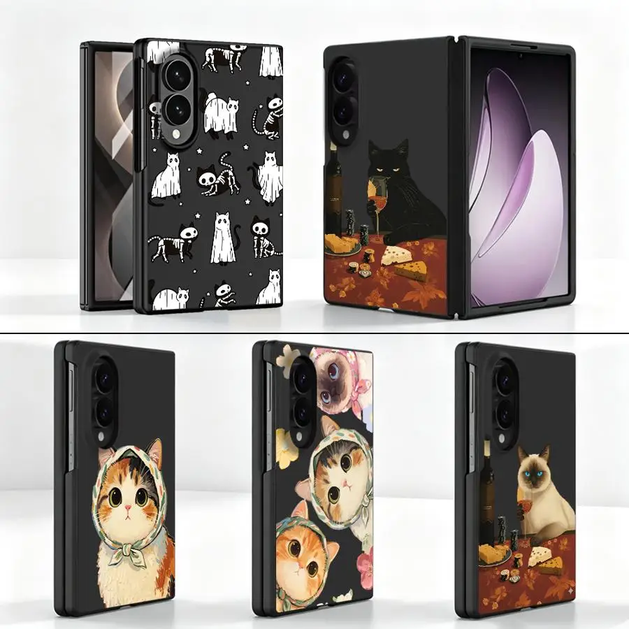 Siamese Wine Cat Case for Samsung Galaxy ZFold8 ZFold Wide Z Fold 8 Z Fold8 Wide Phone Shell