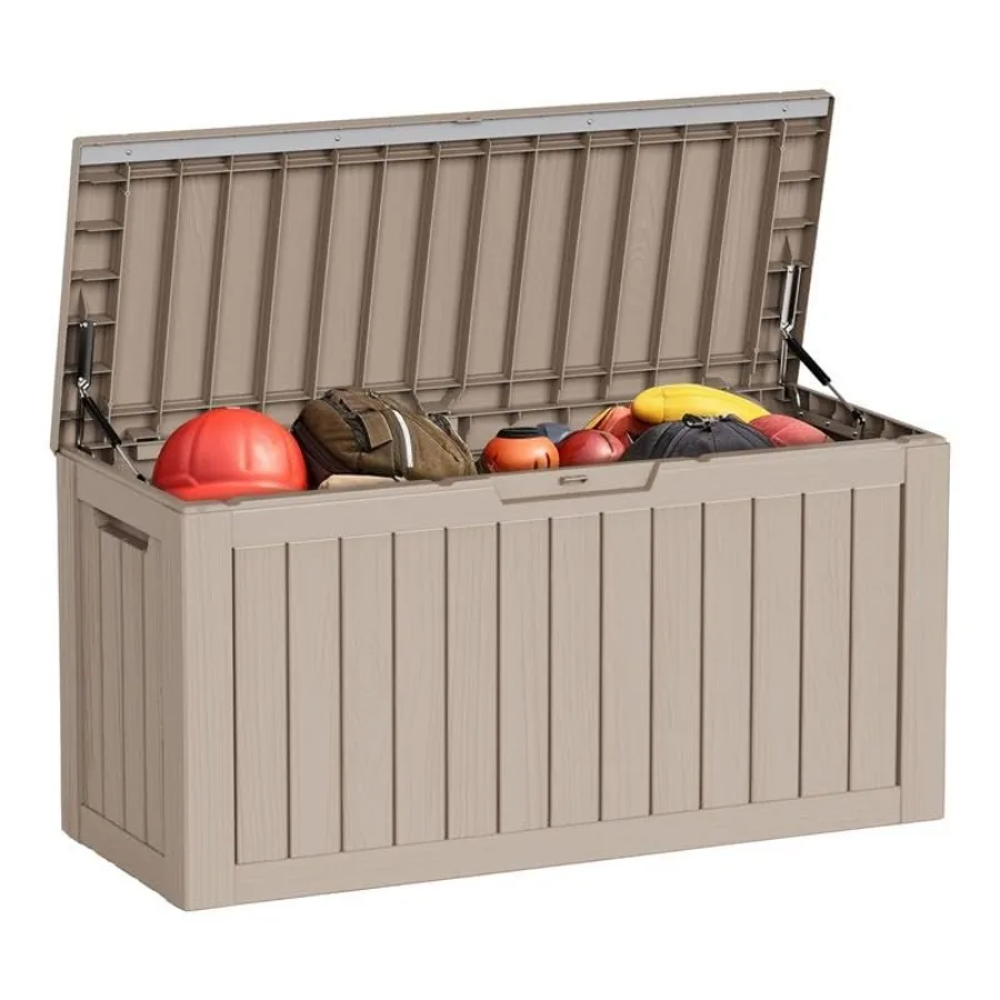 

Уличный ящик для хранения на 80 галлонов, запираемый, водонепроницаемый, для патио, садового инвентаря, подушек, аксессуаров для бассейна, для хранения на улице