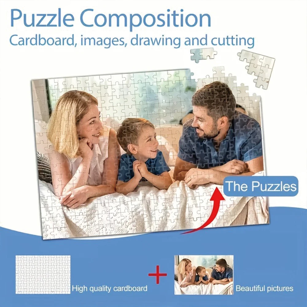 35/300/500/1001pcs Personalized Custom Photo Puzzle Family Photos DIY Handmade Puzzles Photo Wall Art
