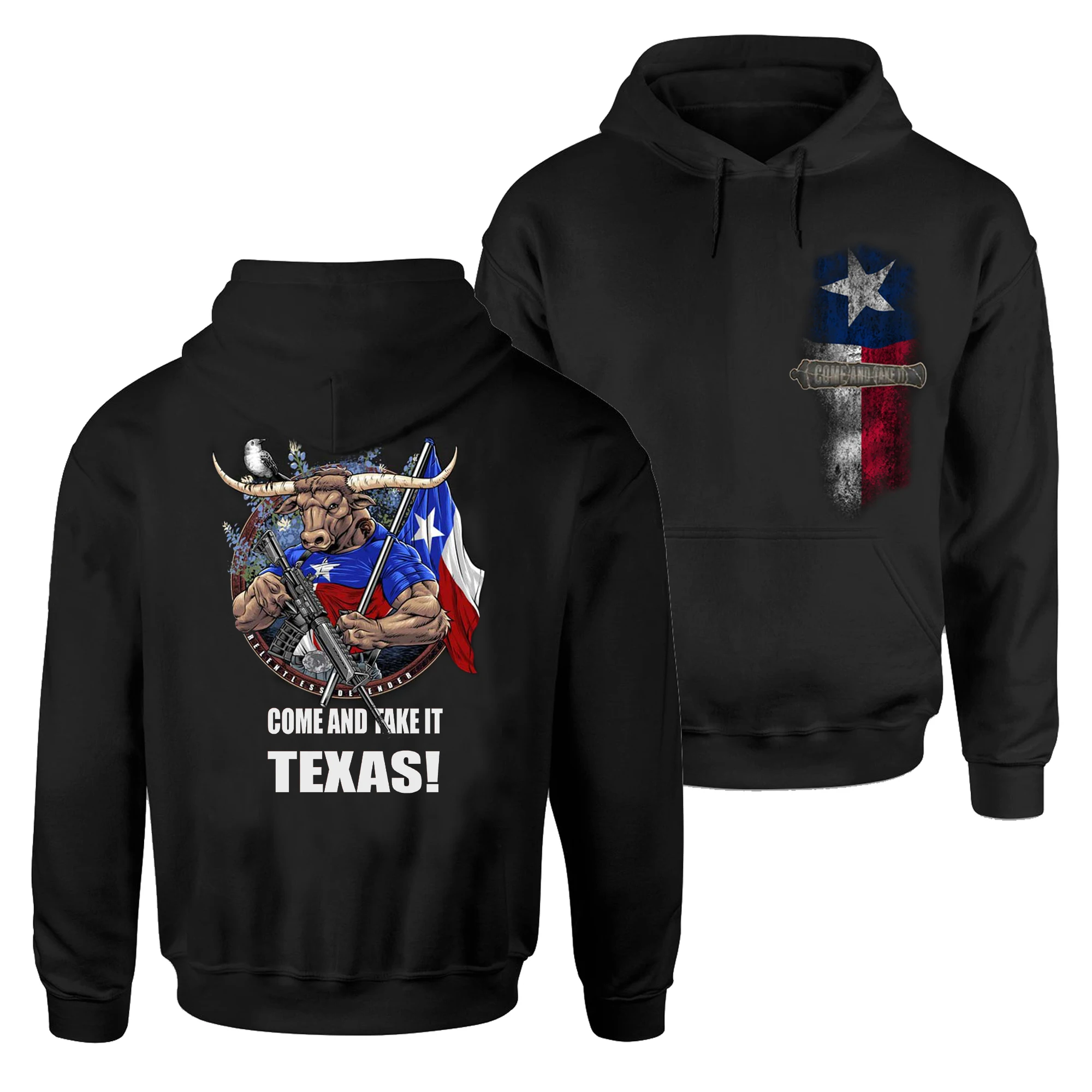 

Come and Take It! Longhorn Warrior Texas Pride Defender Pullover Hoodie New 100% Cotton Casual Mens Sweatshirts Grunt Streetwear