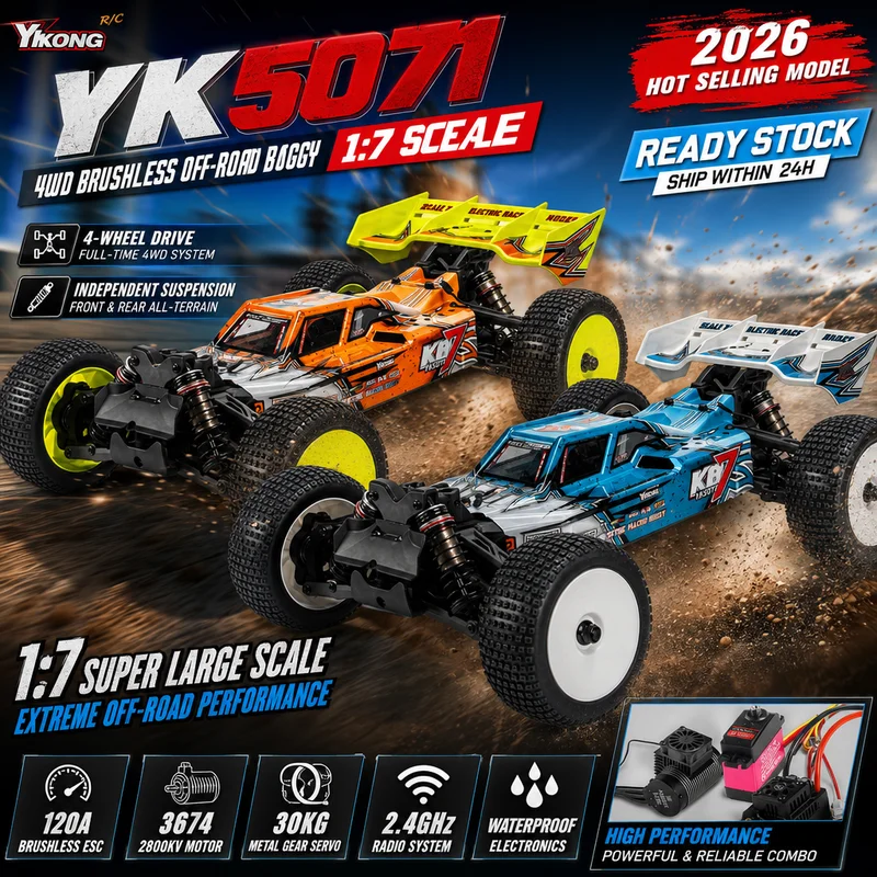 New Hot Easy To Control Yk 5071 Remote Control Car 1/7 Four-Wheel Drive Brushless High-Speed Competition Off-Road Vehicle Toy