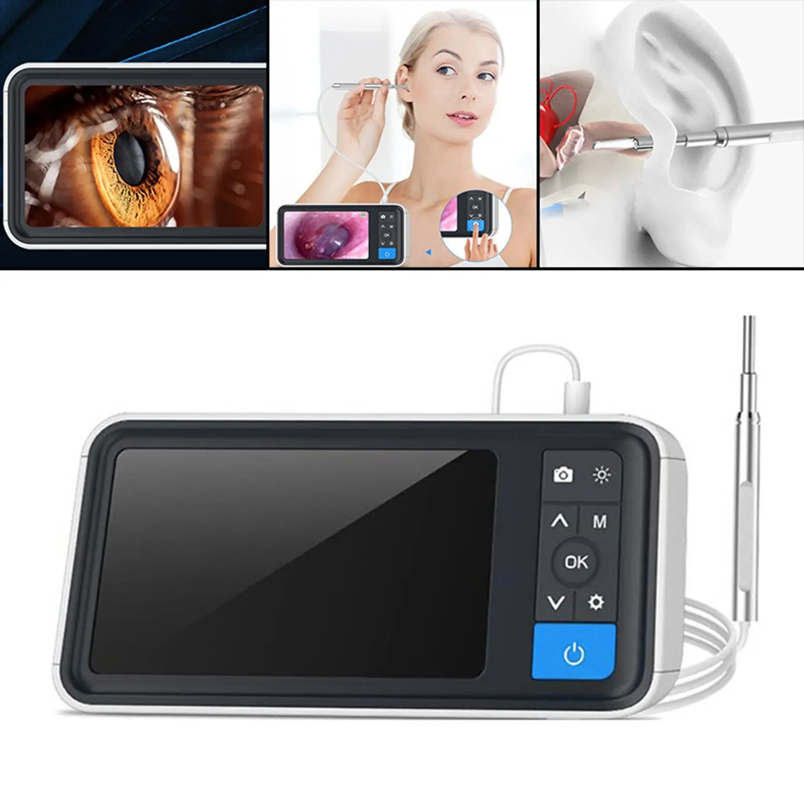 

4.5 inch Screen Digital Otoscope 3.9mm Ear Wax Removal Ear Endoscope Camera with 32GB Memory Card Support Photo Video