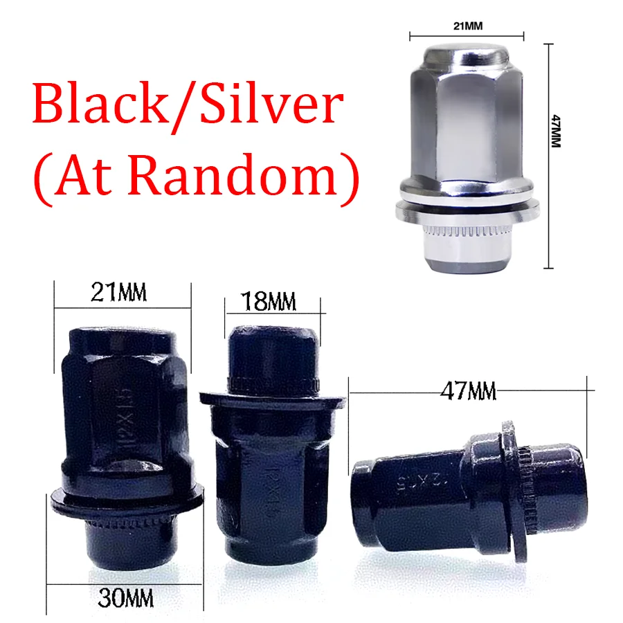 Wooeight 5Pcs Wheel Lug Nuts Carbon Steel Mag Seat Washer M12/M14 For Toyota Land Cruiser Camry Avalon 90942-01058/90942-01103