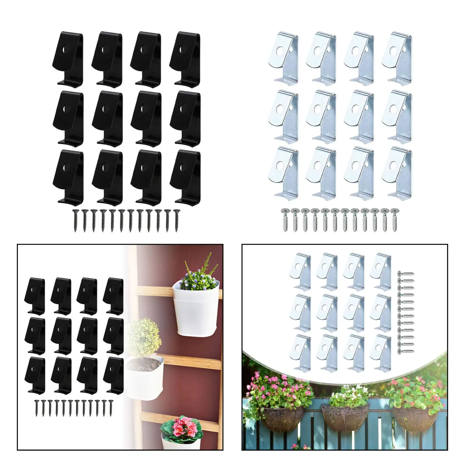 12Pcs clip per vasi da fiori appendini per piante durevoli per recinzione esterna del cortile