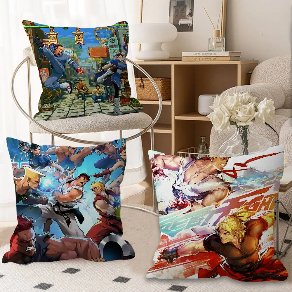 Street Fighter Retro Pillow Gift Home Office Decoration Bedroom Sofa Car Cushion Cover case 45x45