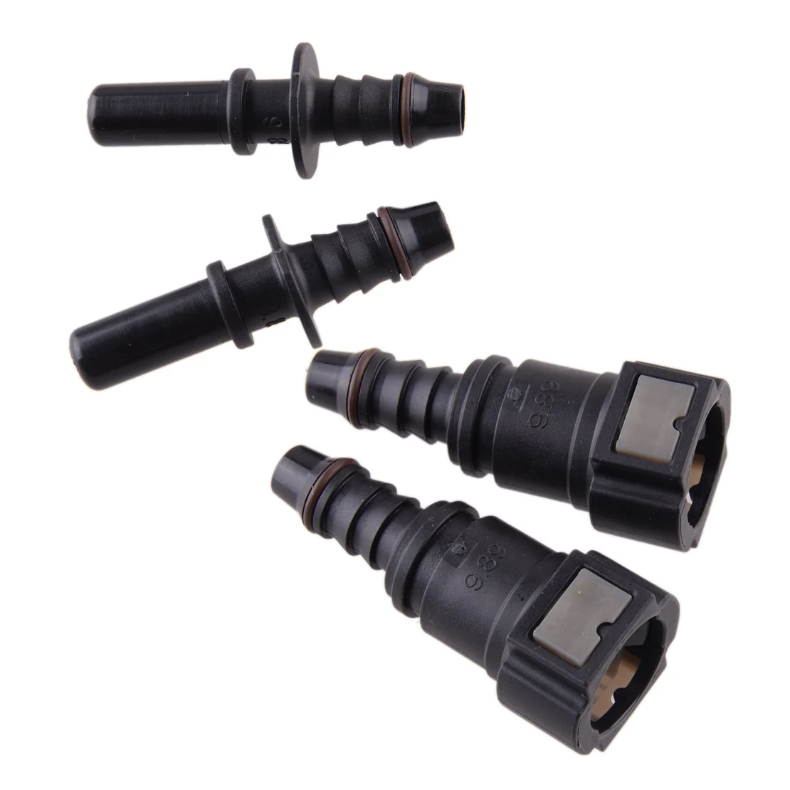 

NEW 4pcs/Set PA12+30GF 9.89mm ID8 5/16" Male & Female Fuel Line Hoses Quick Connect Release Pipe Coupler -40-115 Degrees Celsius