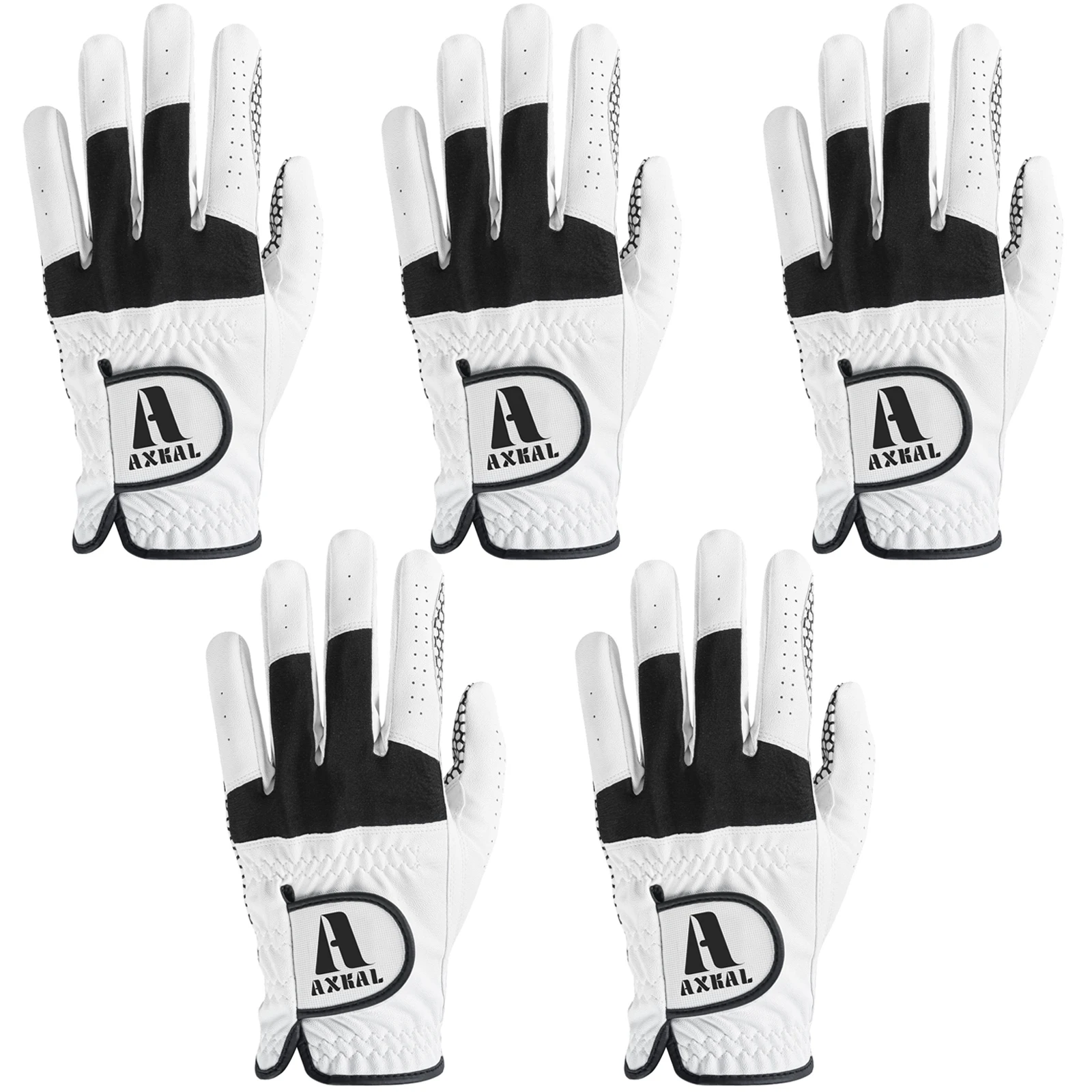 

Golf Gloves Men Extra Grip Anti Slip 5 Pack, Left Right Hand Golf Gloves All-Weather Breathable with Durability Material Sizes