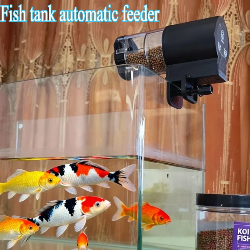 Distributeur automatique de nourriture pour poissons, mangeoire à minuterie alimentée par batterie pour les vacances, les voyages d'affaires, facile à installer, dispositif d'alimentation pour poisson