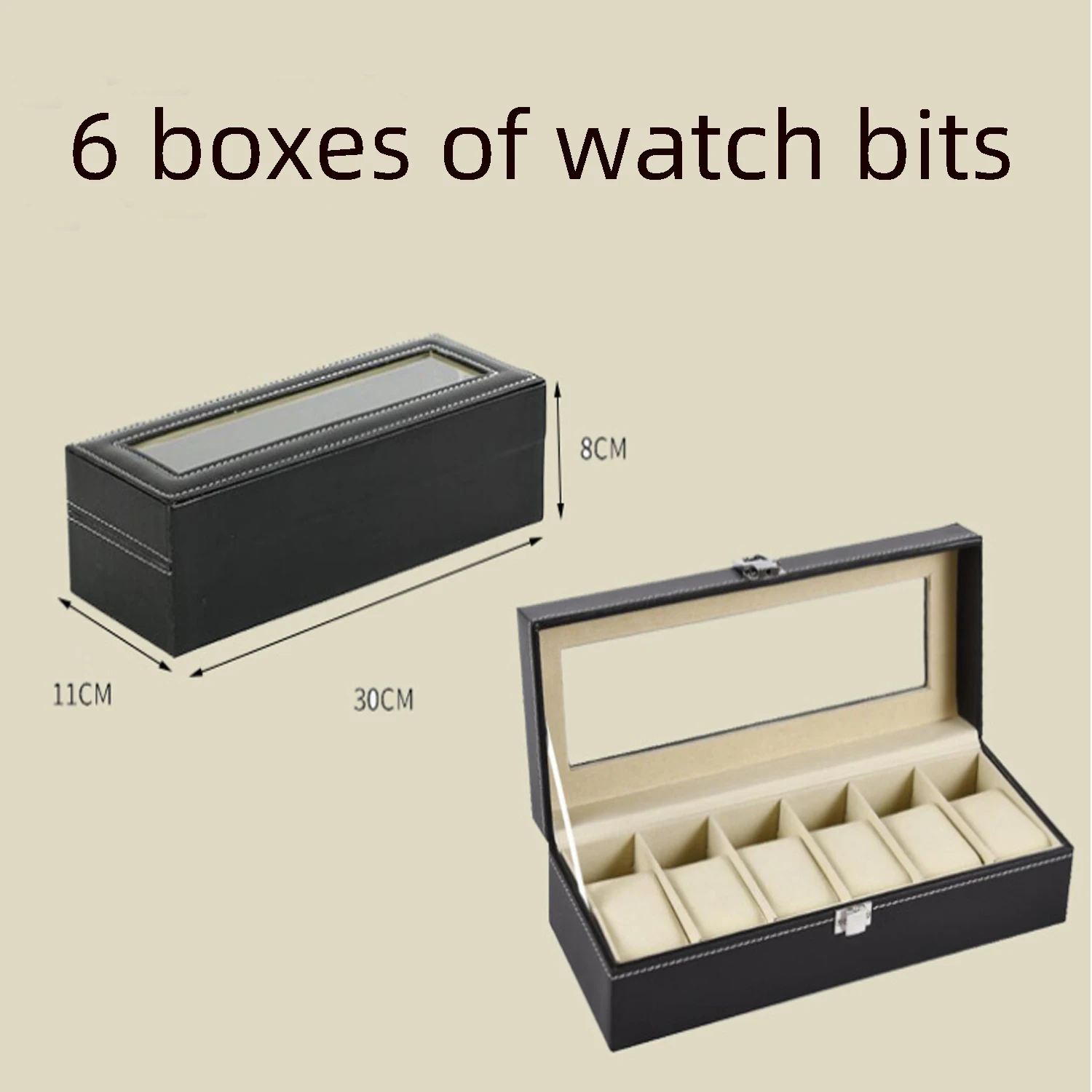 Slot Men é caixa relógio Black Watch Bracket Display Box Presentes férias