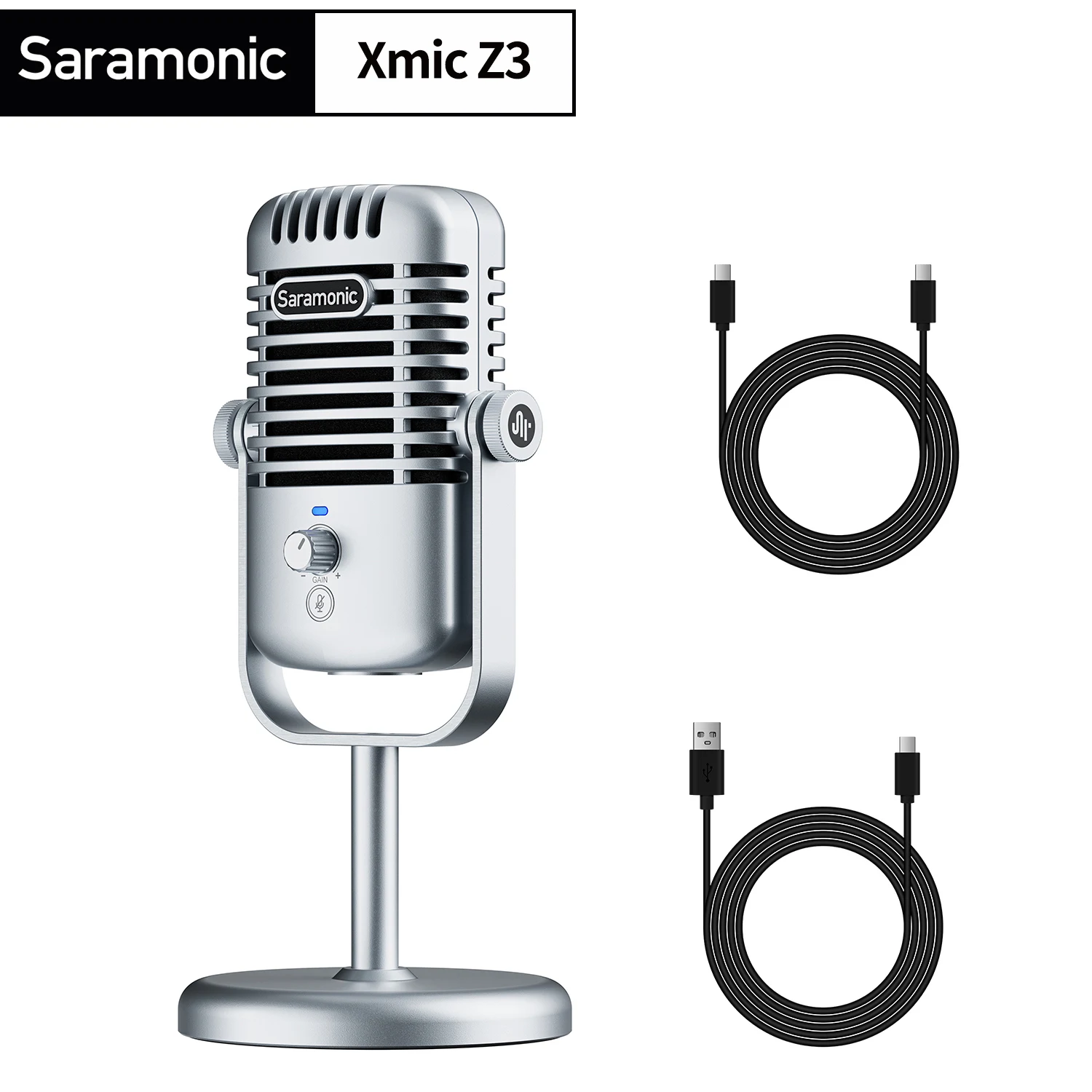 

Saramonic Xmic Z3 Professional USB Condenser Studio Microphone for PC Mac Streaming with Pop Filter Shock Mount&Gain Control