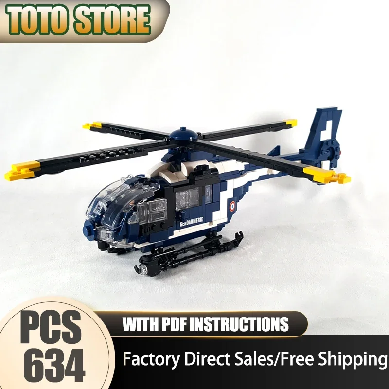 Briques de construction Moc, hélicoptère de combat série H135/H225M, modèle de chasseur technologique, jouet en blocs, assemblage DIY, cadeaux de Noël