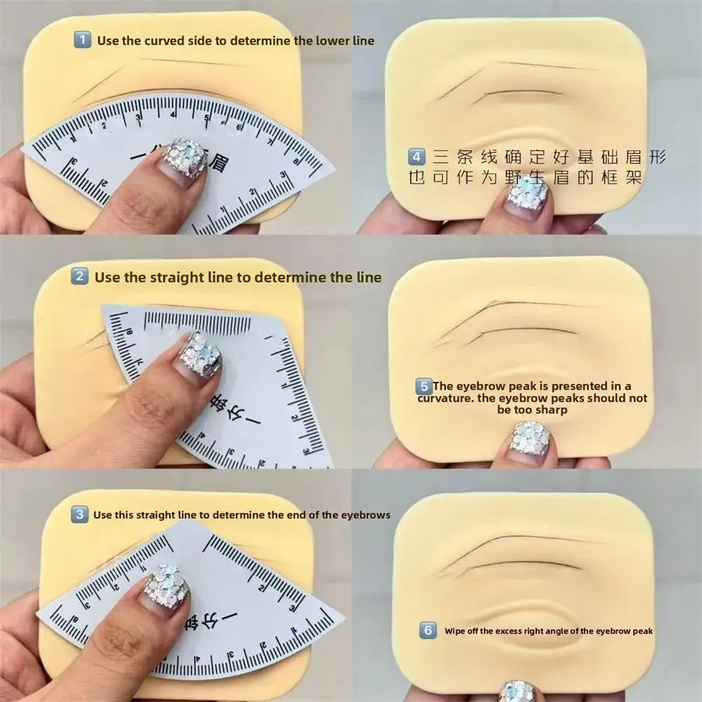 1 st PVC Brow Shaping Stencil Snelle Tekening Microblading Mapping Card Eye Brow Tekening Gids Herbruikbare Tekening Gemakkelijk Makeup Tools
