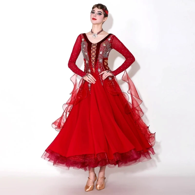 Advanced Adult Modern Dance Performance Dress MY925 New National Standard Diamond Set Competition Dress