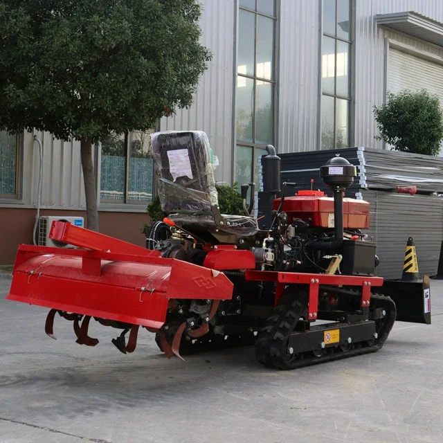 rotary tiller Hot sale 25 35 horsepower agricultural greenhouse orchard multi-functional diesel crawler micro tiller