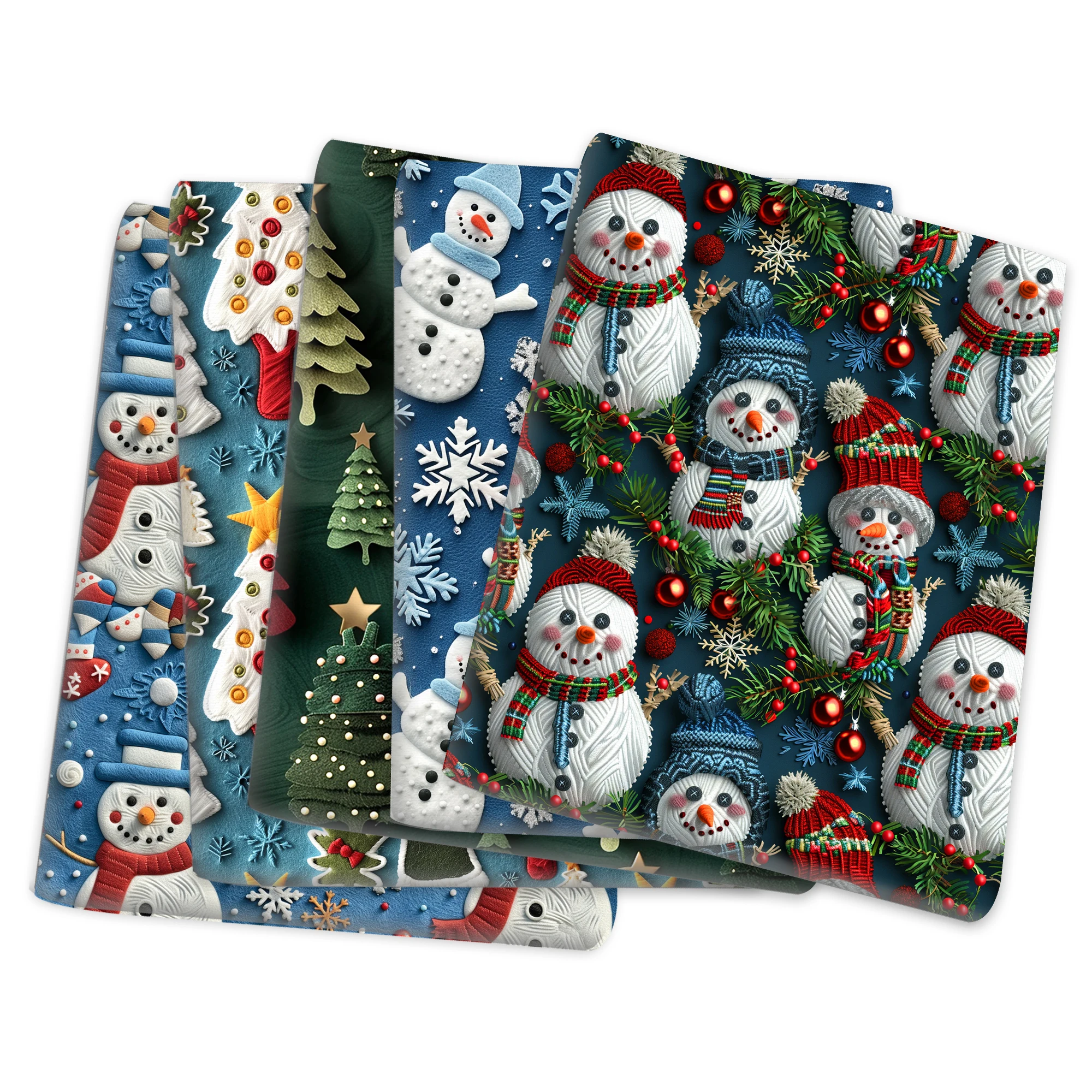 50*145Cm Kerstboom Sneeuwpop Bedrukt Polyester Puur Katoenen Materiaal Patchwork Tissue Naaien Quiltstoffen Handwerk