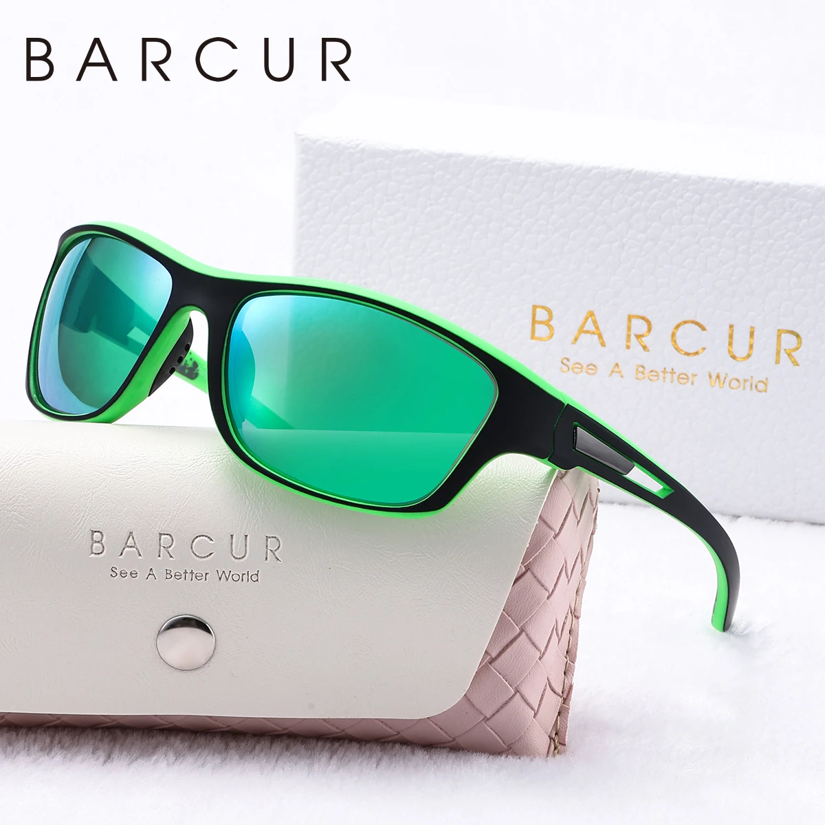 BARCUR Sport Männer Sonnenbrille PC Rahmen Radfahren Angeln Fahren UV400 Mehrere Farben Beschichtung Frauen Polarisierte Sonnenbrille – Detail 8