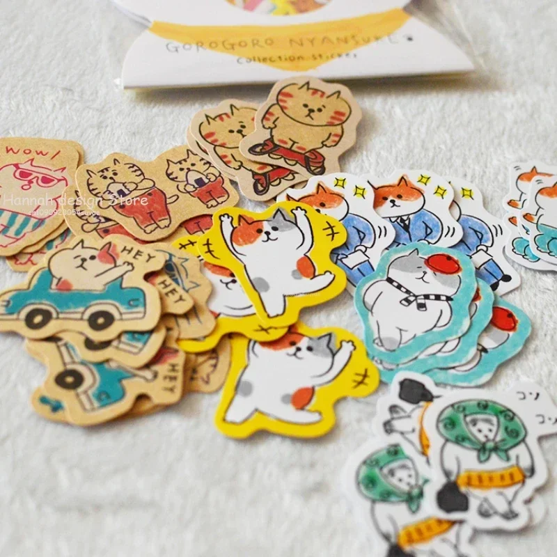 30 Pcs/pack Naughty Cat Animal Mini Paper Sticker Package DIY Diary Decoration Sticker Album Scrapbooking