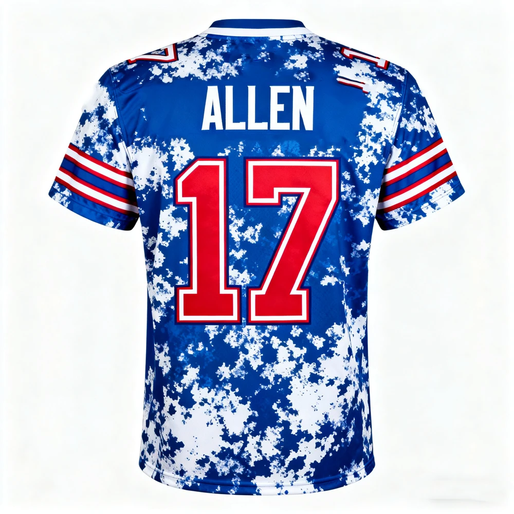 

Мужская рубашка для регби Josh Allen, мужская специальная версия # 17, футбольная футболка США, молодежные детские тренировочные дышащие спортивные футболки для регби