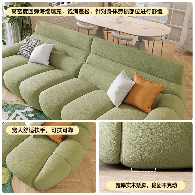 أريكة قماش حديثة وبسيطة وغرفة معيشة صغيرة وأريكة مستقيمة #2