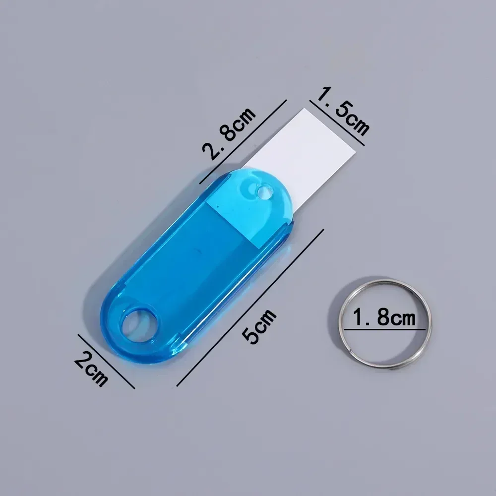 Double-sided Transparent Plastic Waterproof Marking Car Keychain Convenient Practical Key Ring Label Classification Number Plate