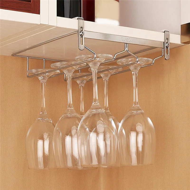 

AB41-Регулируемый органайзер для бокалов, подвесная металлическая стойка для бокалов для вина без сверления для бара 23 см (1 шт.)