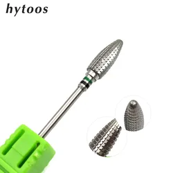 HYTOOS 6mm Flame Bits 3/32 Carbide Nail Drill Bit Milling Cutters For Manicure Remove Gel Electric File Accessories