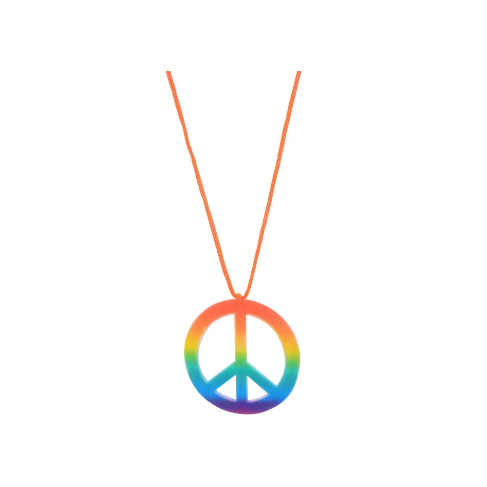PESENAR Hippie clothing accessories: headscarves sunglasses headbands and peace logo necklace suitable for hippie-themed parties