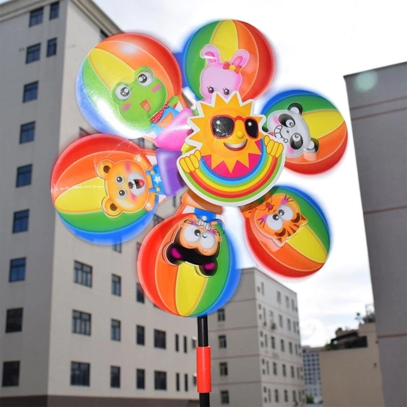 

090B 10PCS 6 Blade Wind Spinners Beautiful Pinwheels Wedding Lawn Decors Child Outdoor Balcony Garden Patio Decoration