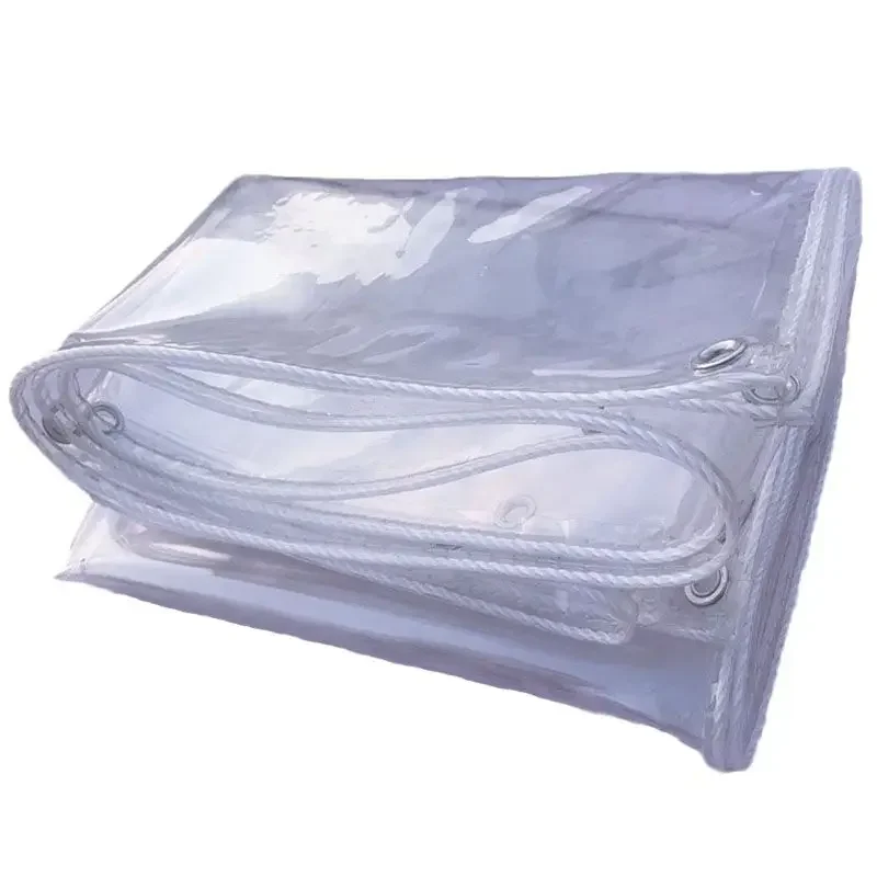 Multiple Sizes PVC Transparent Waterproof Cloth Thick Plastic Balcony Rainproof Garden Cloth Pergola Tarpaulin Plant Rain Cover