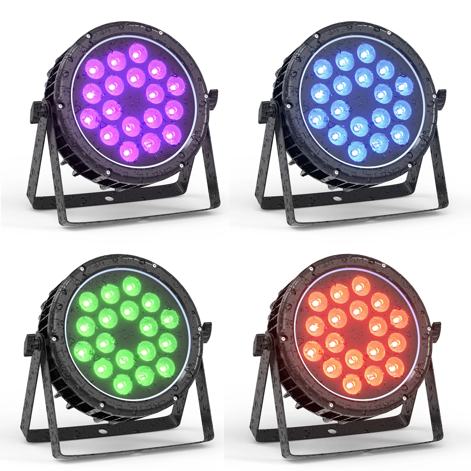 Somspot 4PCS/SET RGBW LED Par Light Stage Effect Lighting Projector DMX512 for DJ Disco Party Studio Theater Auditorium Concert