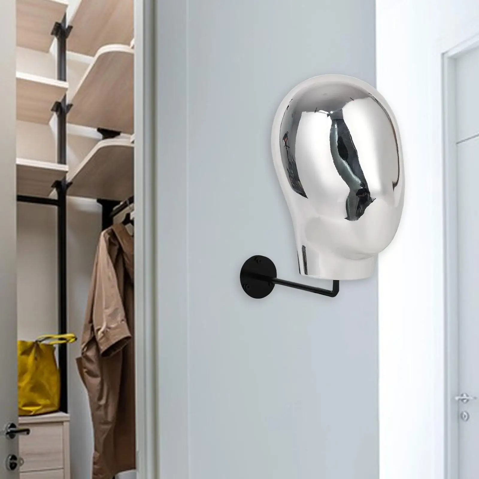 Mannequin Head s Head Display Holder Wall Mount Decoration Modern Sturdy Stand Hanging Stand for Hats Styling Shop