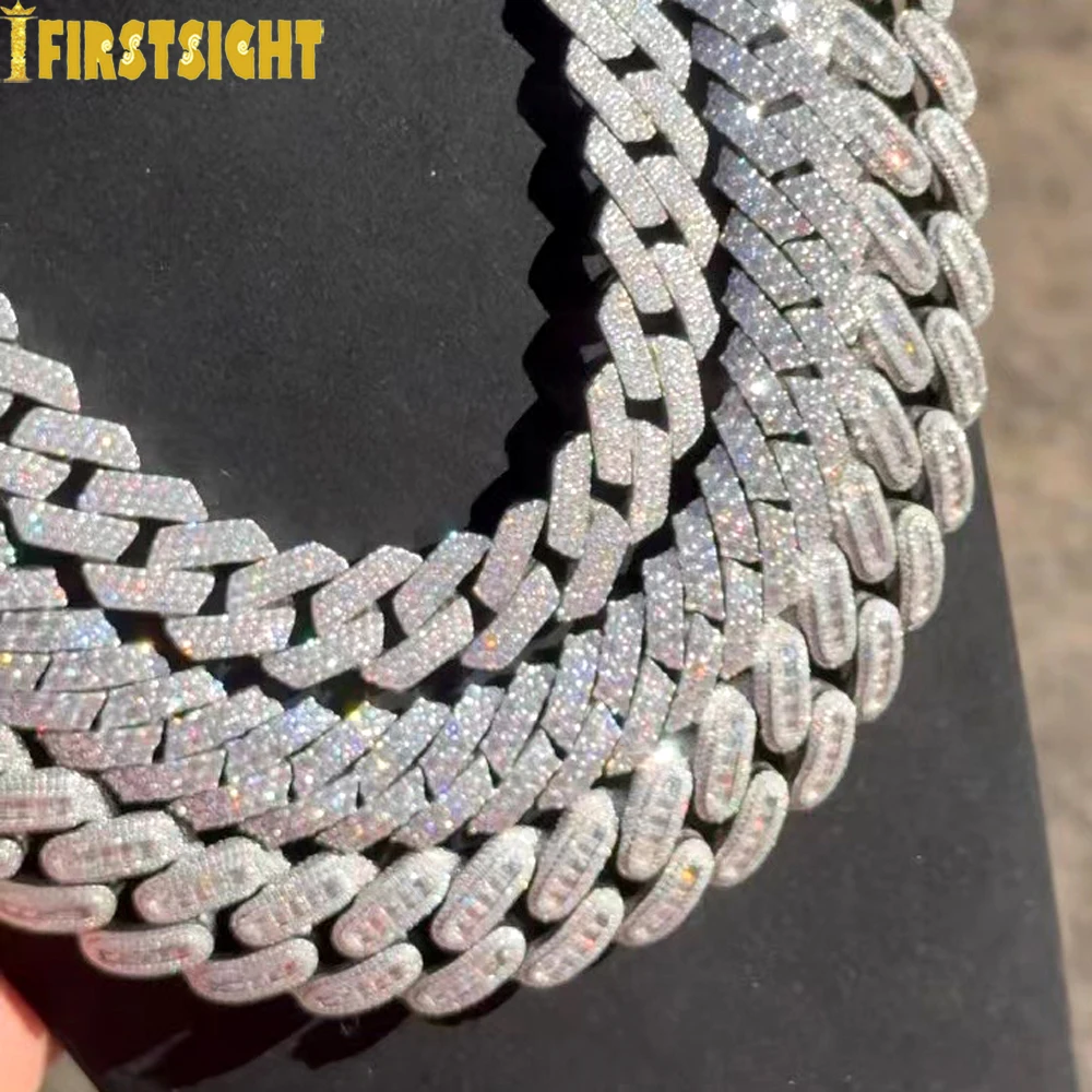 

New 19mm Miami Cuban Chain Heavy Necklace 3Row CZ Gold Silver Color Iced Out Cubic Zirconia Necklaces Men Hip Hop Jewelry