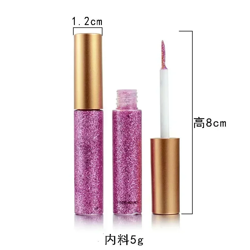 Juego de delineador de ojos con purpurina, textura de brillo perla, resistente al agua, de larga duración, Gel de lentejuelas, cosméticos para fiesta y escenario, 5ml x 10, 10 Uds.