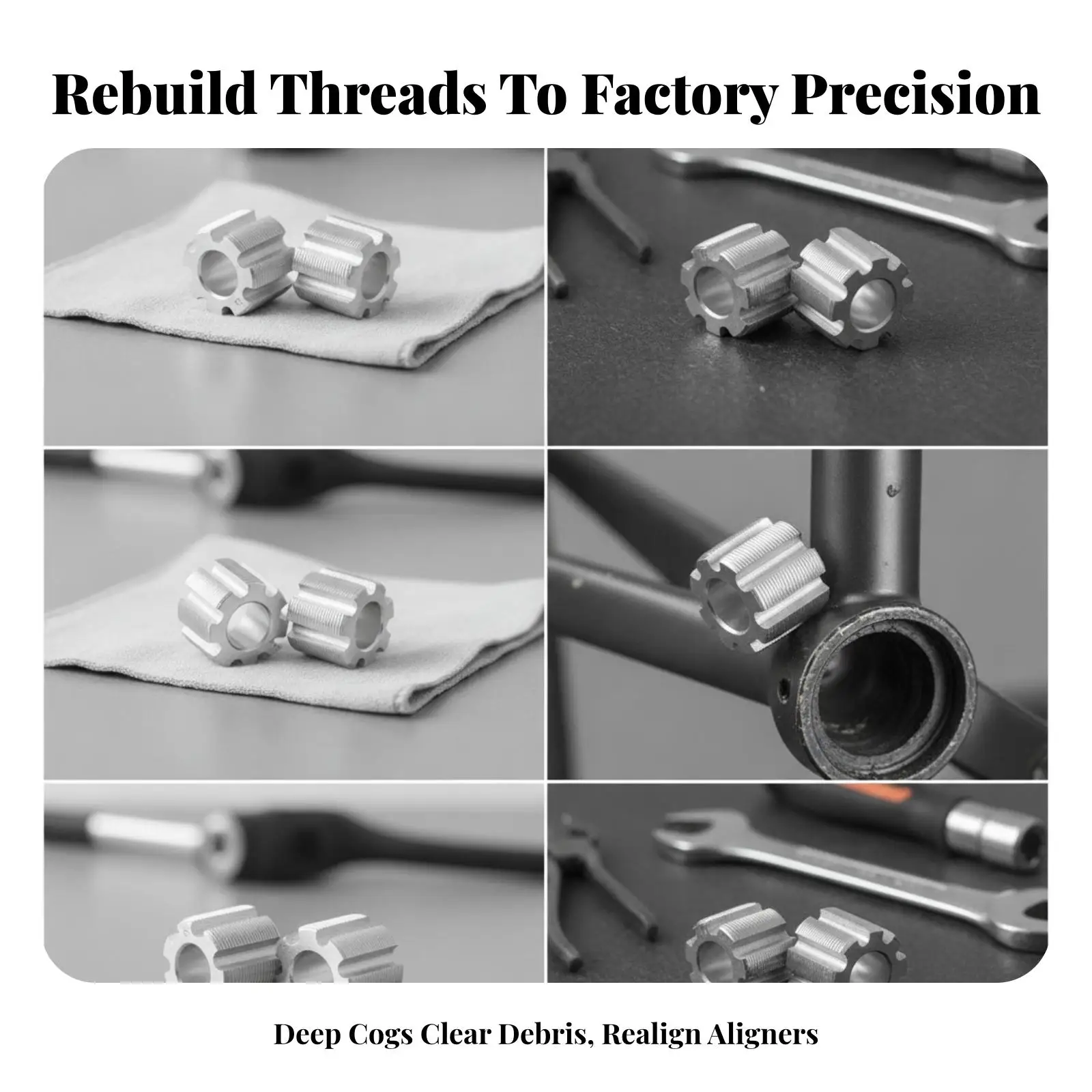 Bicycle Frame Thread Repair Tool High Speed Steel Tapping Pair Kit for Bottom Bracket Bike Maintenance Use