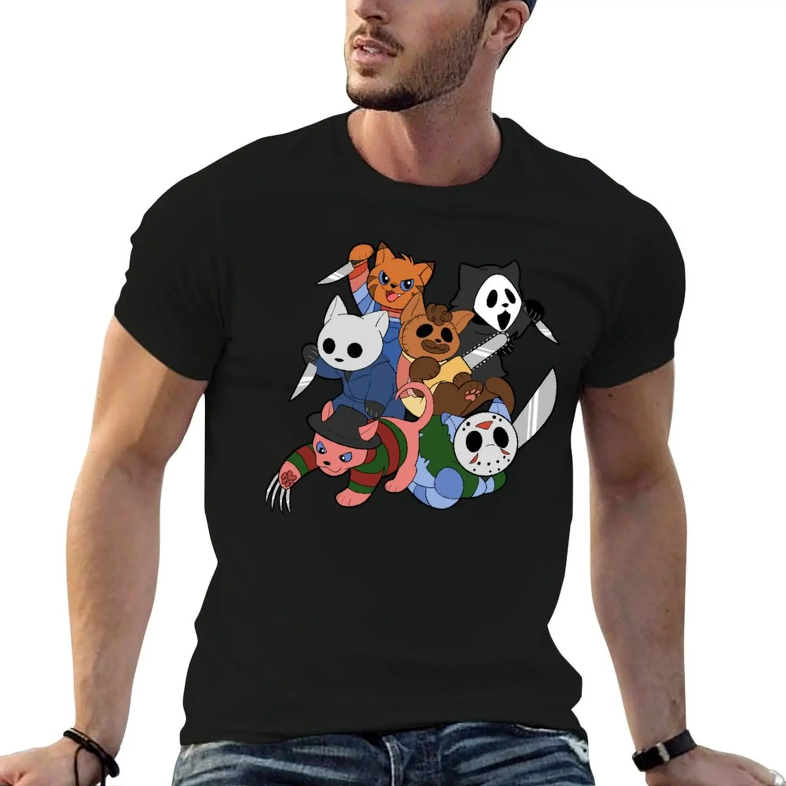 Slasher Kitties (Group of 6) T-Shirt graphic shirts summer tops clothing for men